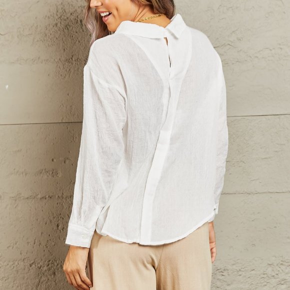 Petal Dew Take Me Out Lightweight Button Down Top - Picture 2 of 6